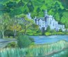Am irischen Fluss  Blick auf die Kylemore Abbey