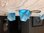 Blauer - Diamant Schlüsselanhänger in Diamantenform fluoreszierend, leuchtend sieht aus wie Eis  aus