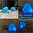 Blauer - Diamant Schlüsselanhänger in Diamantenform fluoreszierend, leuchtend sieht aus wie Eis  aus